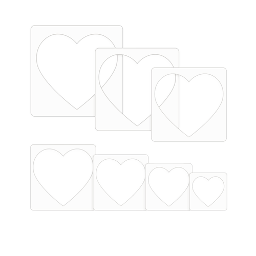 Heart Shape Large Stencil Pack 14 Pieces