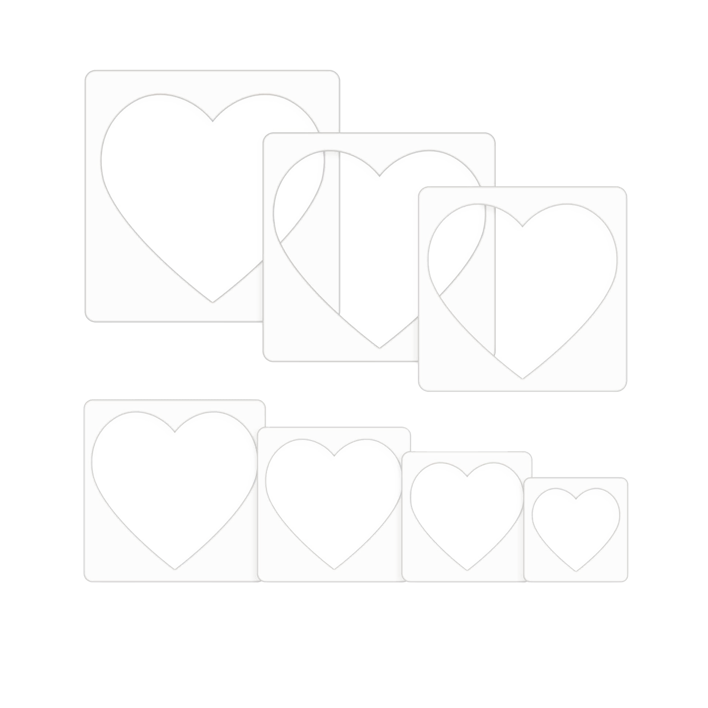 Heart Shape Large Stencil Pack 14 Pieces